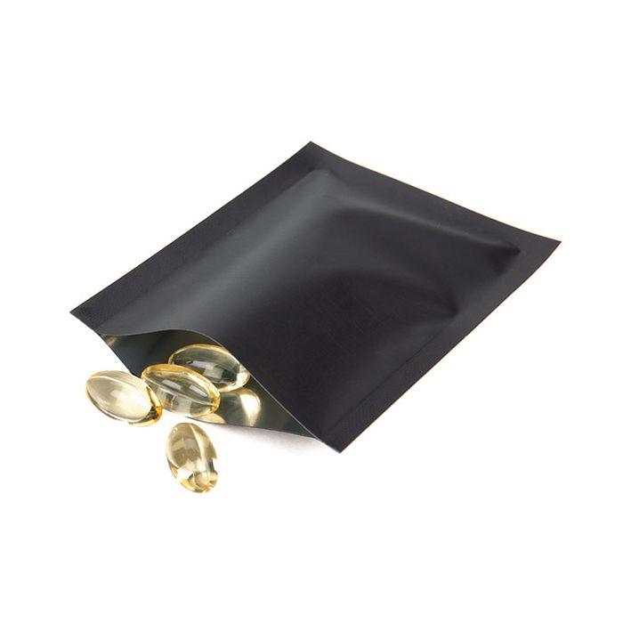 2 1/2" x 3 1/2" Matte Black Single Use Child Resistant Bags (100 pack)