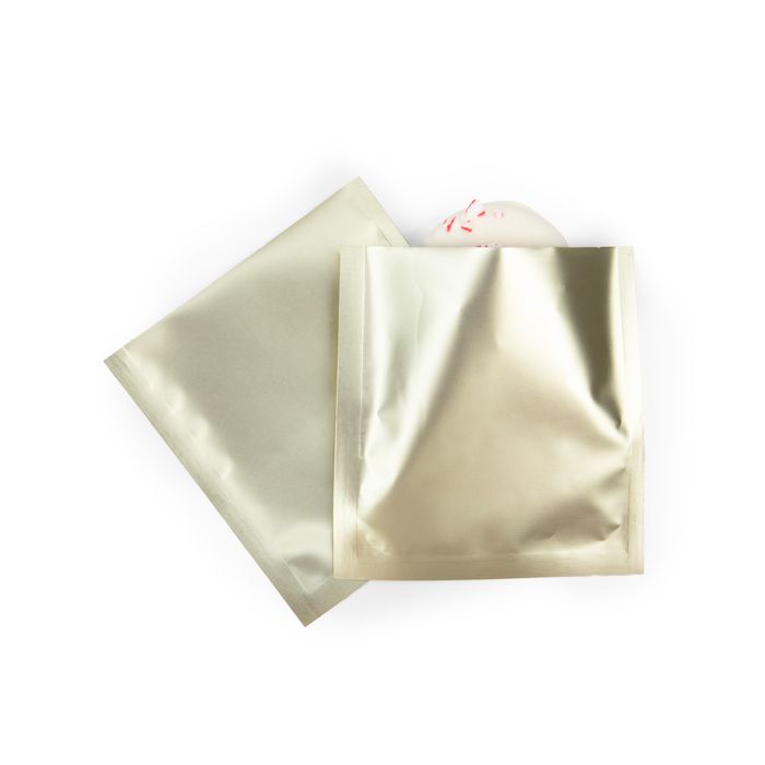 3 1/2" x 3 3/4"  Matte Gold Single Use Child Resistant Bags (100 pack)