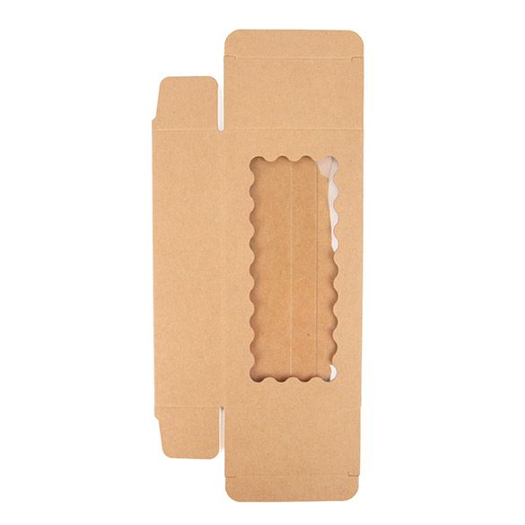 Kraft Paper Window Box with Glued in Sheet, 25 Pack