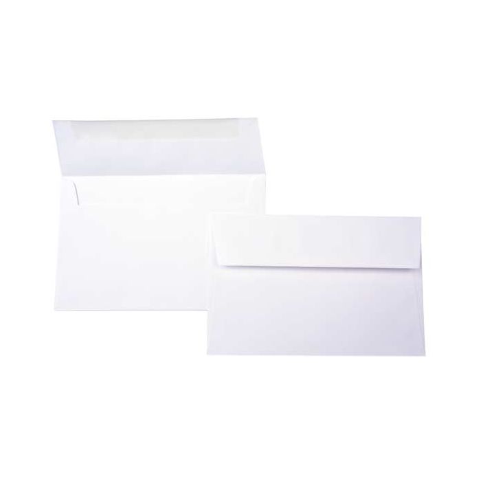 7 1/4" x 5 1/4" A7 Bright Envelopes, White (50 pack)