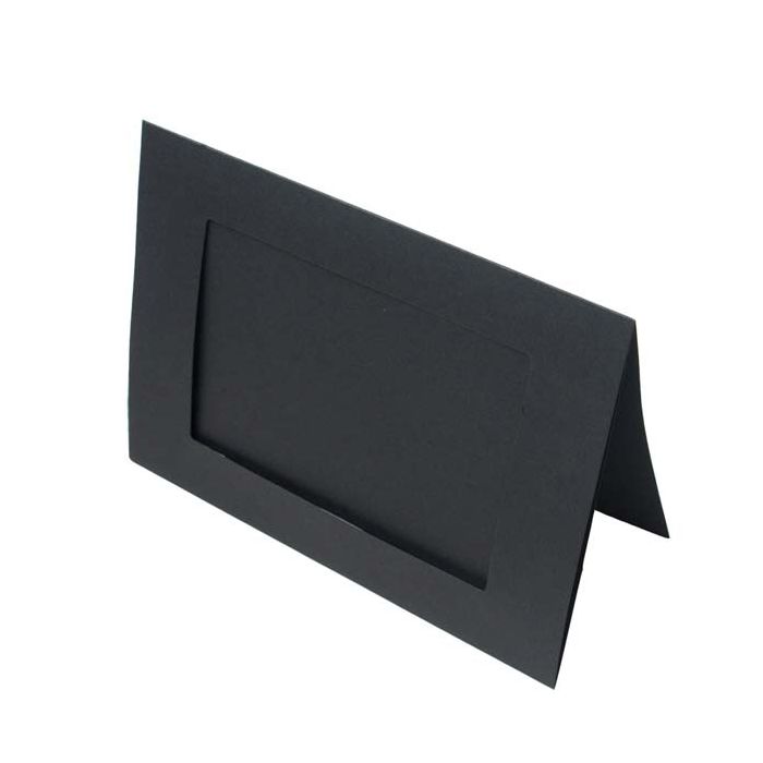 5 1/8" x 7" Black Frame Card with 3 1/2" x 5 1/2" Rectangle Cut for 4" x 6" print (25 Pieces)