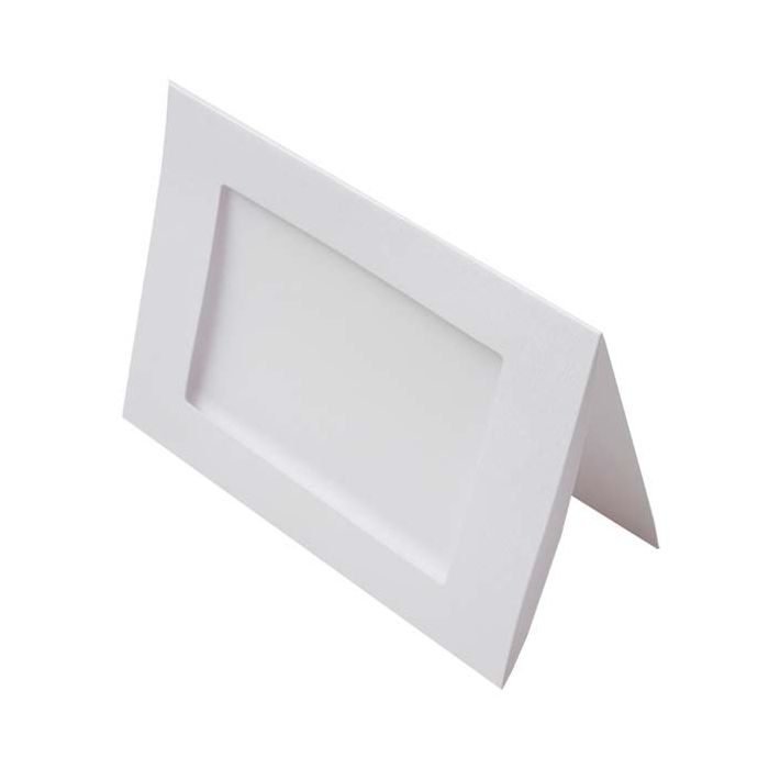 5 1/8" x 7" White Frame Card with 3 1/4" x 4 3/4" Rectangle Cut for 4" x 6" print (25 Pieces)