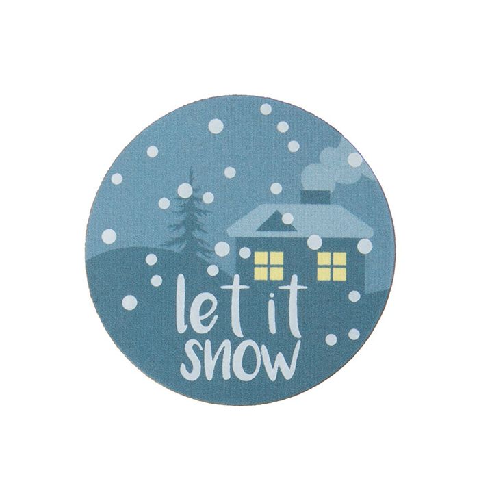 1 1/2"  Let It Snow Round Printed Labels (1 pack)