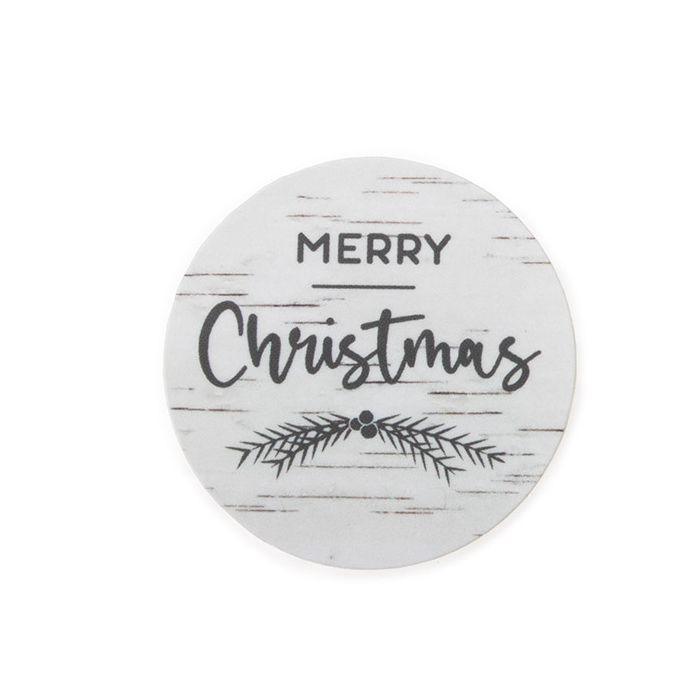 1 1/2" Merry Christmas Round Printed Labels (1 pack)