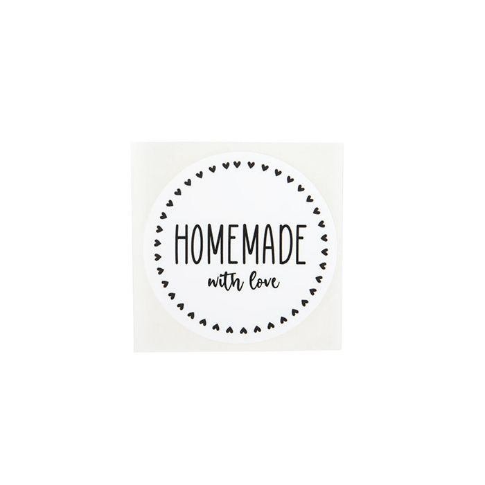 2" Homemade with Love Round Printed Labels (1 pack)