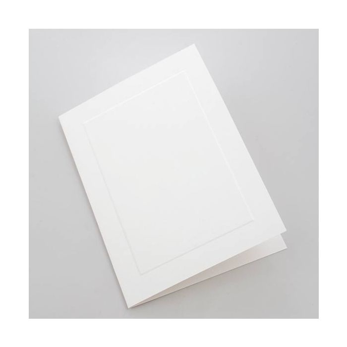 6 1/4" x 4 5/8" 6 Bar Linen Panel Cards, White (50 pack)