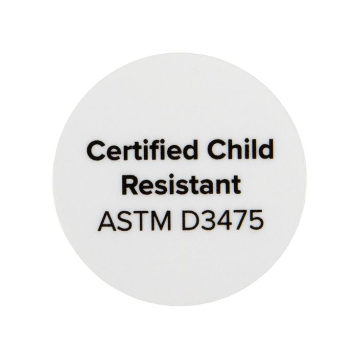 1" Certified Child Resistant Round Printed Labels (1 pack)