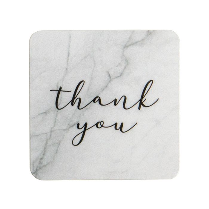 1 1/2" Thank You Rounded Square Printed Labels (1 pack)