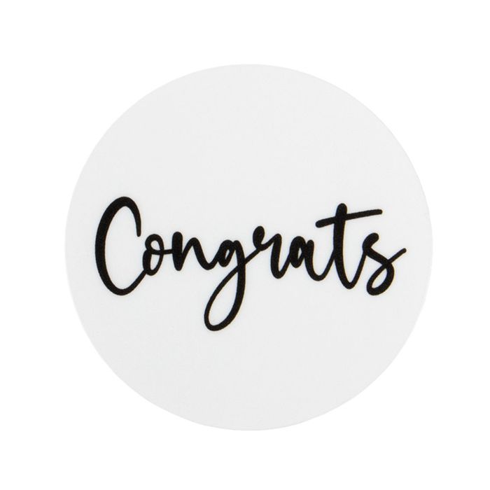 1 1/2" Congrats Round Printed Labels (1 pack)