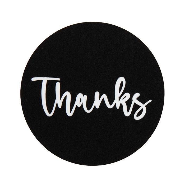2" Thanks Round Printed Labels (1 pack)