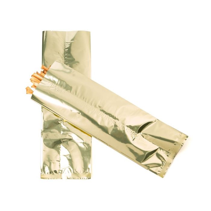 4" x 12" Shimmer Gold Metallized Heat Seal Bags (100 Pieces)
