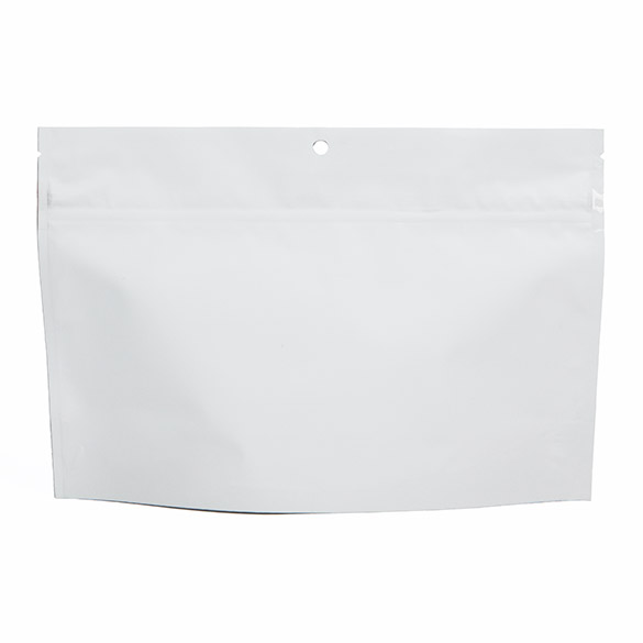 Matte White Child Resistant Pouch Bags, 9" x 2 7/16" x 6" (100 Pack)