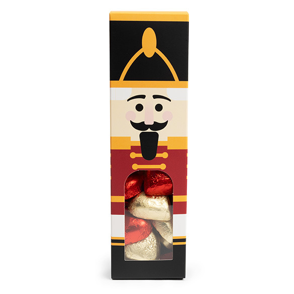 Nutcracker Paper Box with Window, 2 1/4" x 2 1/4" x 8" (25 pack)