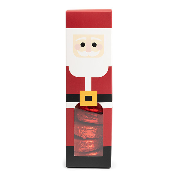 Santa Paper Box with Window, 2 1/4" x 2 1/4" x 8" (25 pack)