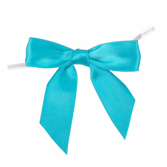 Turquoise Pre-tied Bow 3 1/2" (25 pack)