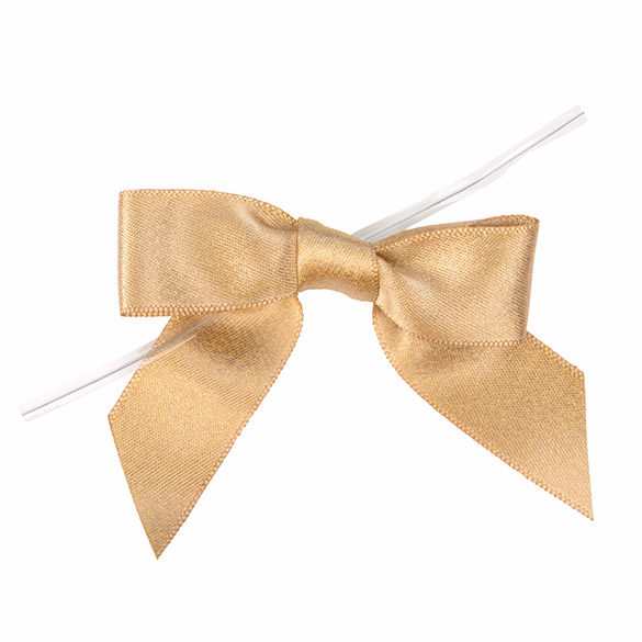 Metallic Taupe Pre-tied Bow 3 1/2" (25 pack)